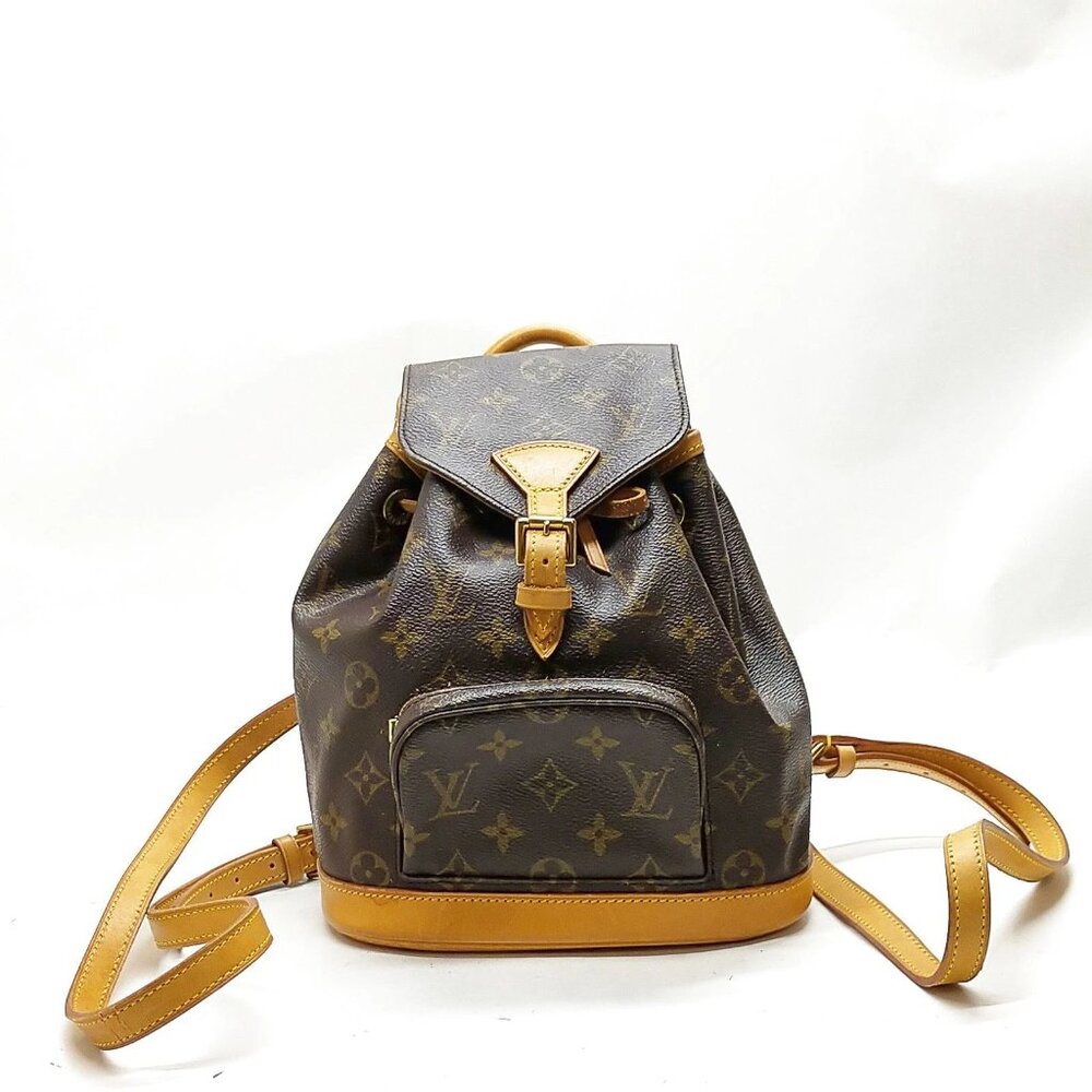 Authentic Louis Vuitton Mini Montsouris Brown Monogram Backpack mn624-021426